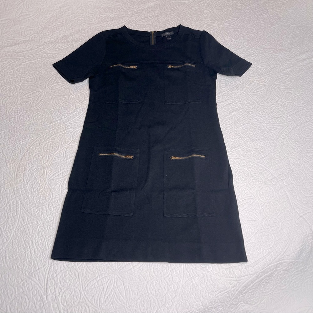 J. Crew Wool Blend Zipper Pocket Dress